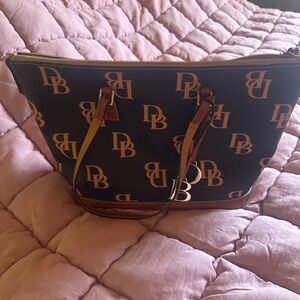 Dooney & Bourke Black and Tan Tote Bag